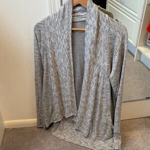 Gray Open Front Cardigan